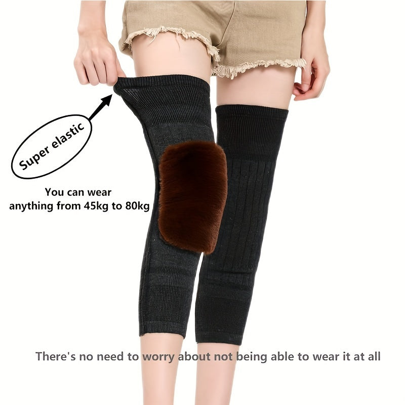 Winter Unisex Knee Pads Warm Cold-proof Fleece Leg Warmers