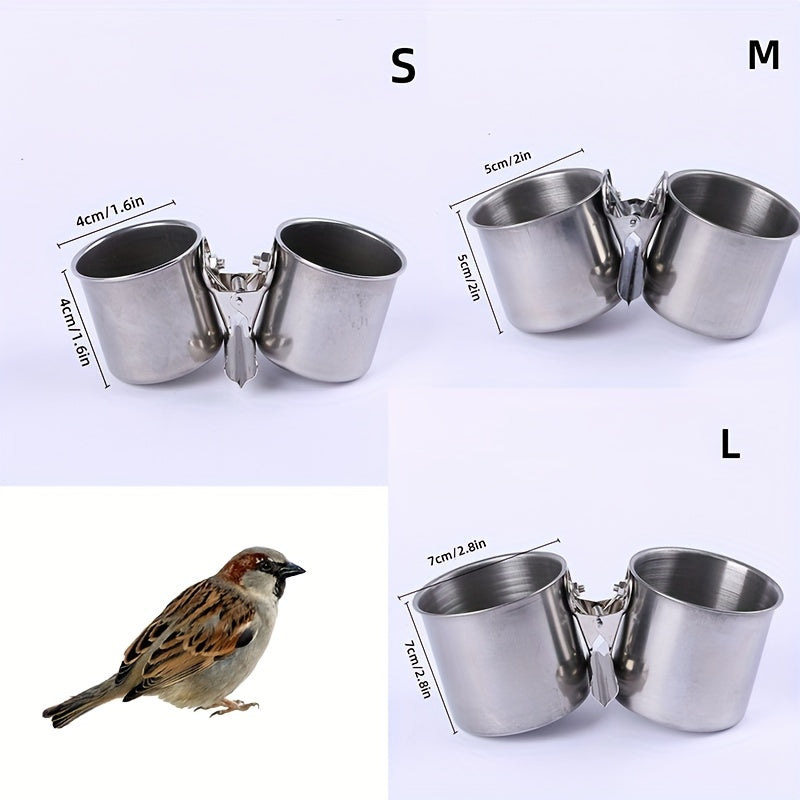 Metal Bird Feeder with Cage Clip and Dispenser