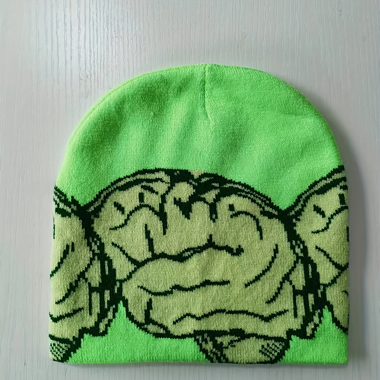 Hip Hop Brain Jacquard Beanies Y2K Candy Block Knit Hat Couple Skull Cap