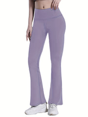 Solid Butt Lifting Yoga Flared Pants Fitness Bootcut Activewear