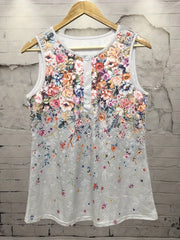 Floral Print Button Front Tank Top Women's Sleeveless Casual Summer Top