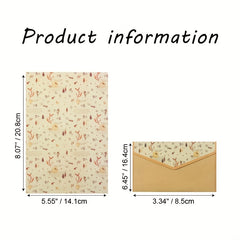 Fox Stationery Paper and Envelopes Set, 9 Pieces