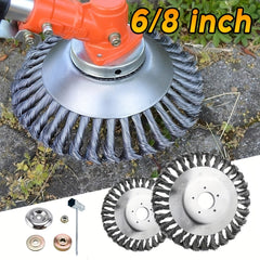 Universal Grass Trimmer Head Steel Wire Wheel Brush Disc Garden Trimmer Heads