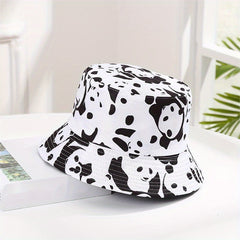 Cow Pattern Print Bucket Hat Lightweight Couple Basin Hat Summer Sunscreen
