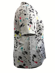 Sports Top Women's Splash Print Polo Neck Golf Shirt