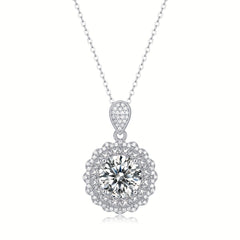 5ct Moissanite Necklace 925 Silver Women's Pendant Chain Jewelry Decor