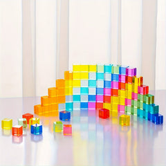 Acrylic Transparent Cube Gem Building Blocks Puzzle Toy