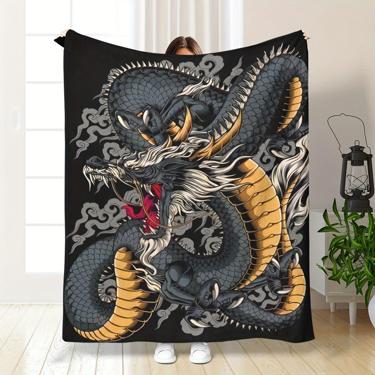 Dragon Printed Throw Blanket For Home & Travel