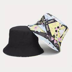 Funny Double-Sided Bucket Hat Hawaiian Vacation Sunshade Hat