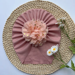 Baby Girls Sweet Brimless Hats Soft Flowers Decor Head Wrap