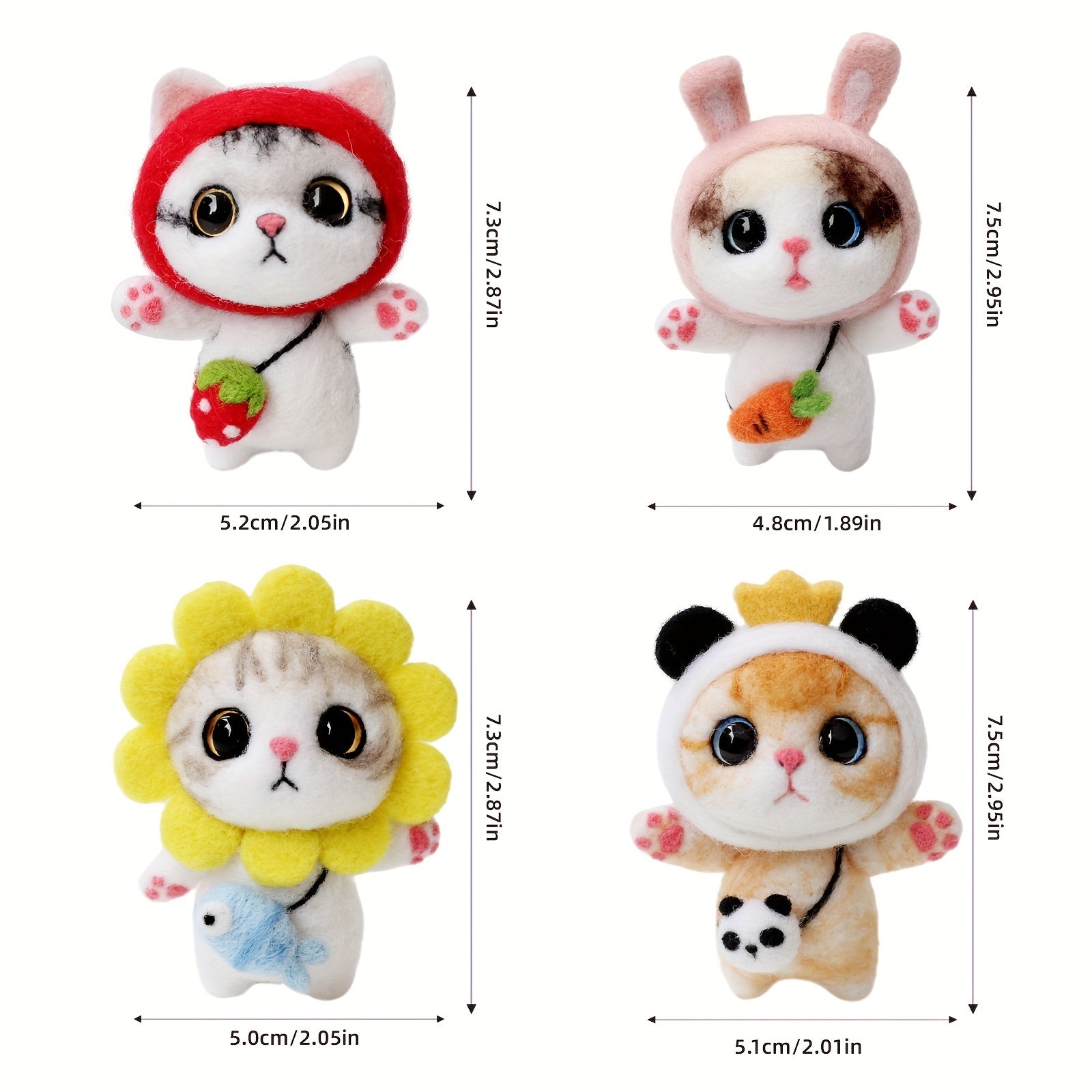 Wool Needle Felting Kit for Cat Doll DIY Art Craft