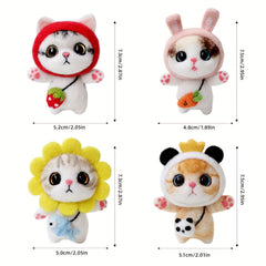 Wool Needle Felting Kit for Cat Doll DIY Art Craft