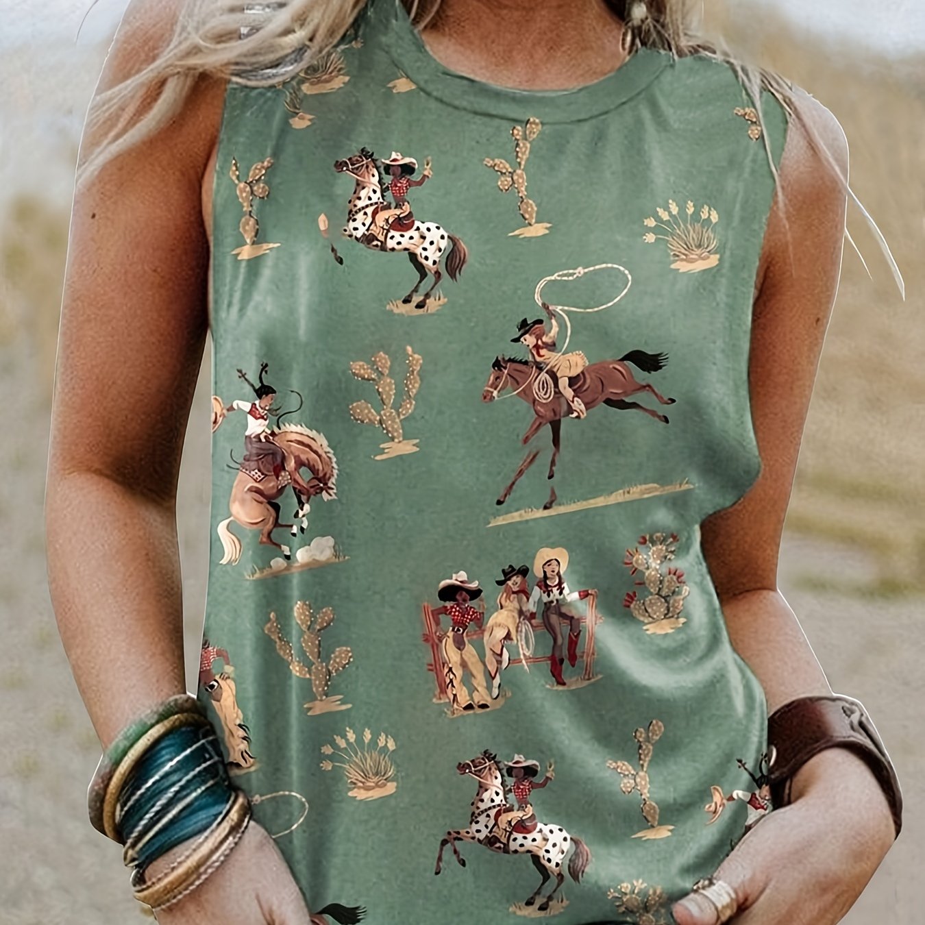 Cartoon Graphic Tank Top Women's Clothing