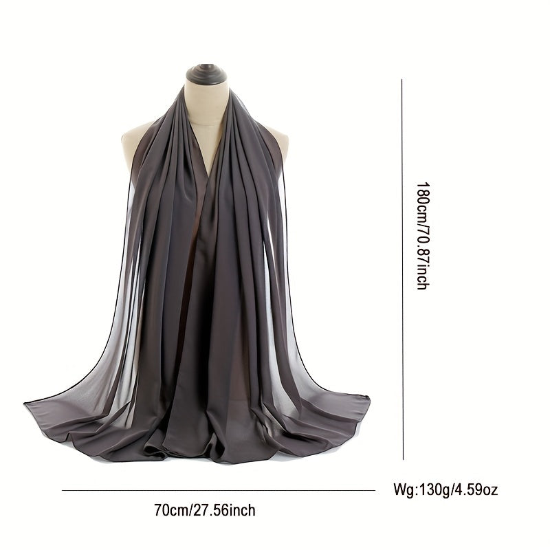 Pearl Chiffon Pullover Headscarf Malaysian Gauze Long Scarf
