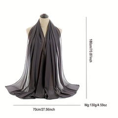 Cross Border Solid Scarf Pearl Chiffon Long Scarf Air Conditioning Scarf