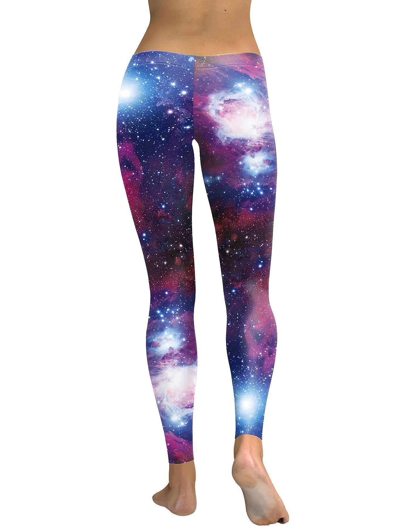 Starry Sky Print Leggings Casual Slim Long Length Leggings Women's Clothing