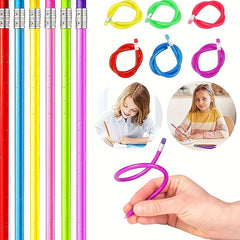 6pcs Colorful Magic Bending Pencils Neon Colors with Erasers