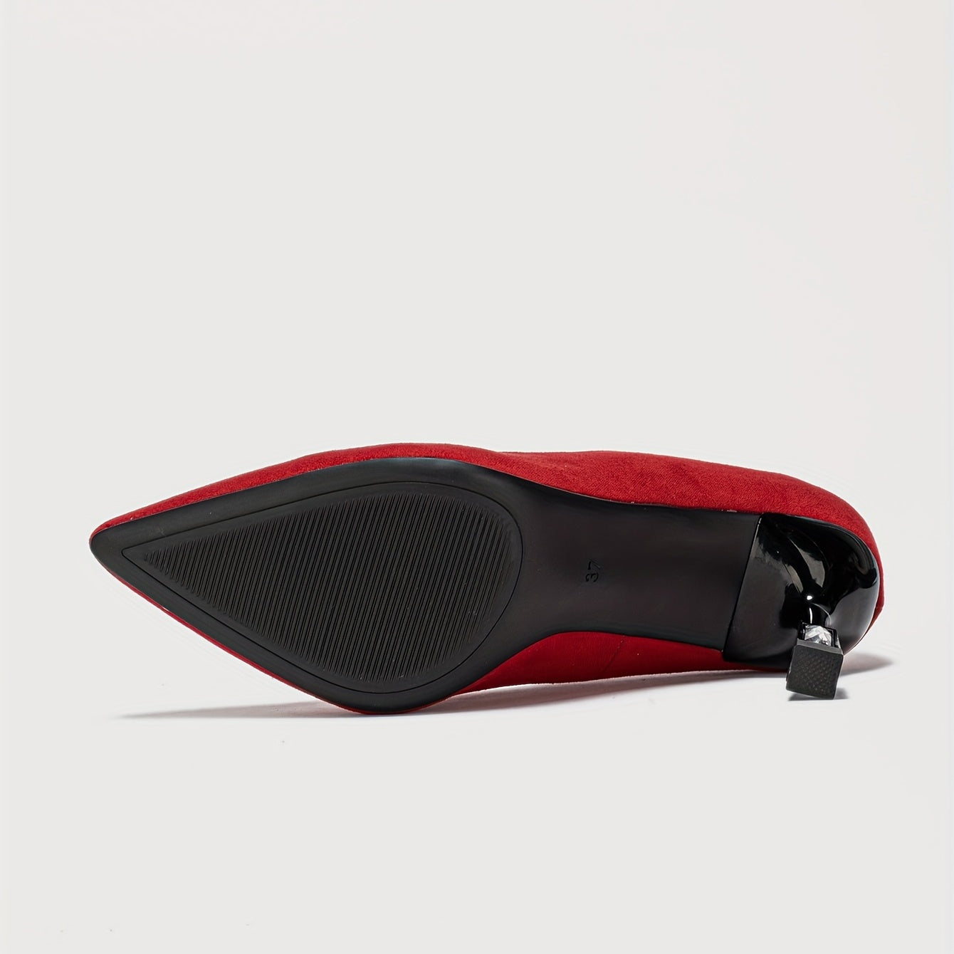 Red Stiletto Heels Point Toe Pumps Slip-On Party Heels