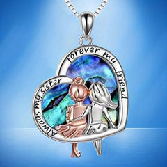 Sisters Heart Pendant Necklace - Party Gift For Girls