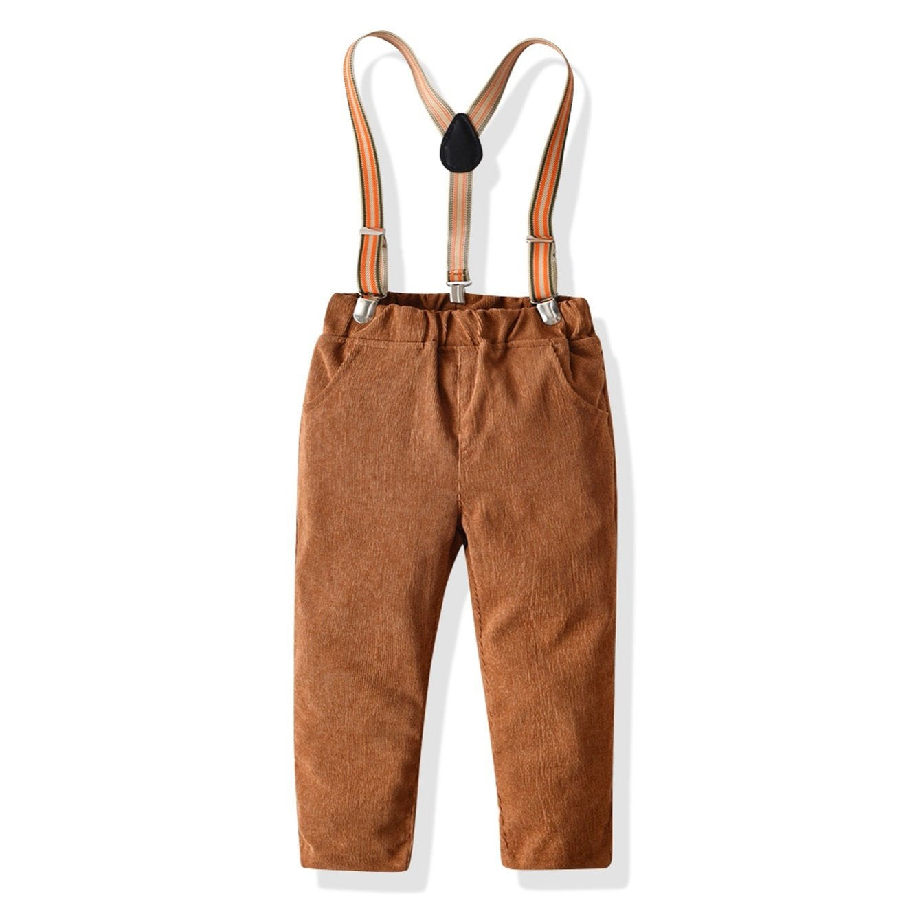 Boys Suspender Pants Elastic Waistband