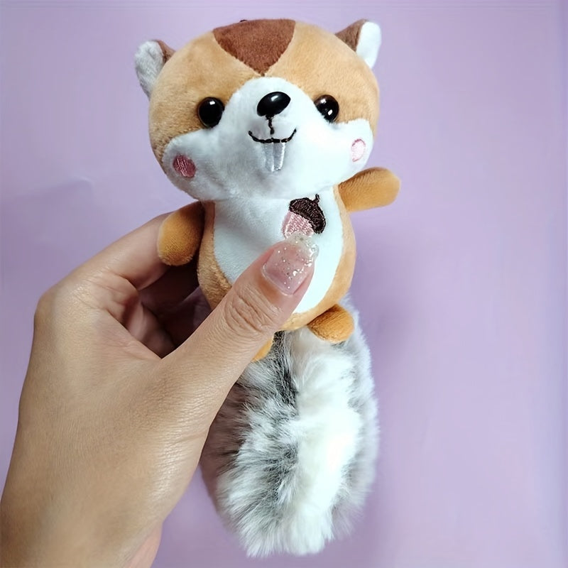 Squirrel Plush Doll Keychain Small Pendant Couple Backpack Bag Pendant