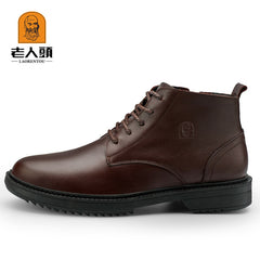 Business Casual Leather Riding Boots Pointed Toe Lace Up Dress Shoes