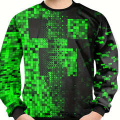 Teens Geo Optical Illusion 3D Print Sweatshirt Kids Casual Pullover