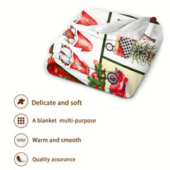 Christmas Holiday Santa Snowman Bird Flannel Blanket Soft Comfortable