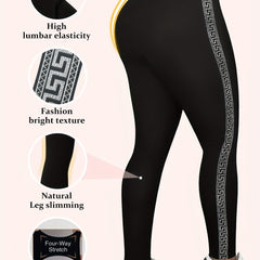 Geometric Print High Waist Tummy Control Leggings