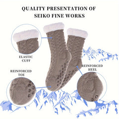 Fuzzy Socks For Men Thickened Warm Soft Gripper Fleece Lined Slipper Socks