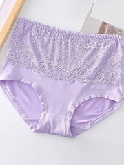 3 Pack Plus Size Lace High Waisted Briefs Set