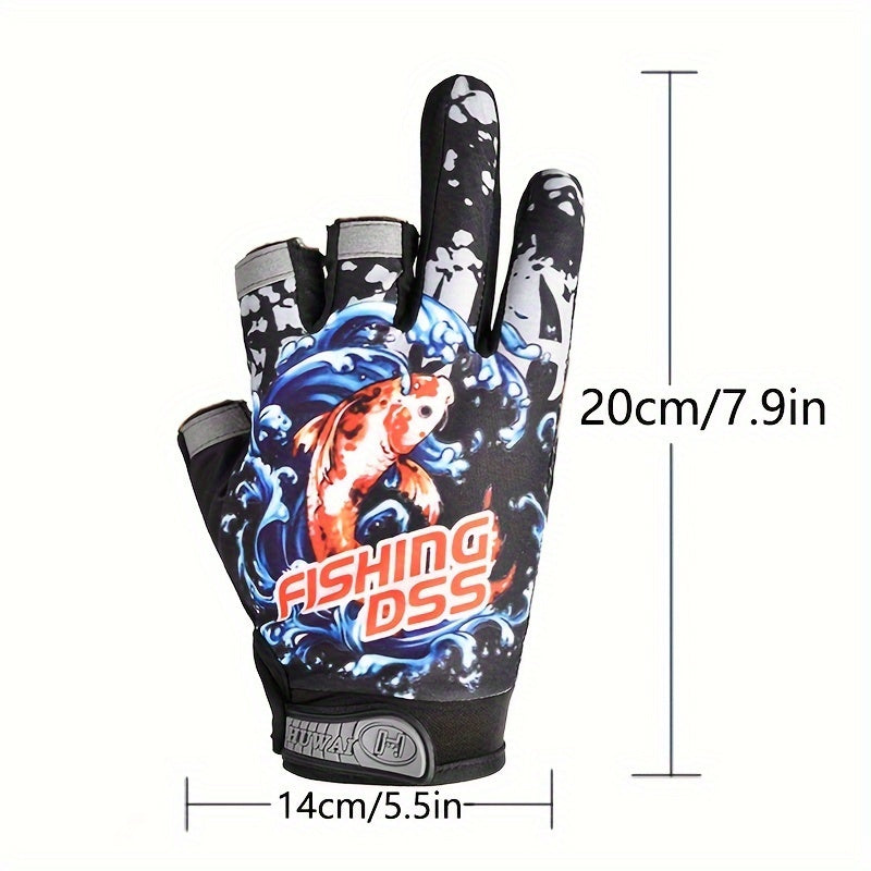 Fingerless Fishing Gloves Sea Fishing Breathable Non-slip Gloves