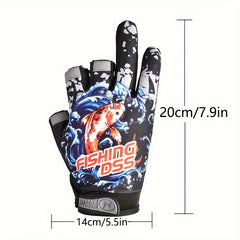 Fingerless Fishing Gloves Sea Fishing Breathable Non-slip Gloves