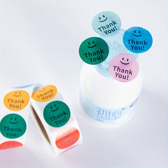 500pcs Happy Face Thank You Stickers for Wedding Gift Deco