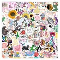 104pcs Mental Health Stickers: Laptop, Water Bottle & More
