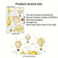Wall Sticker Deer Hot Air Balloons Clouds Stars Room Decoration Self adhesive