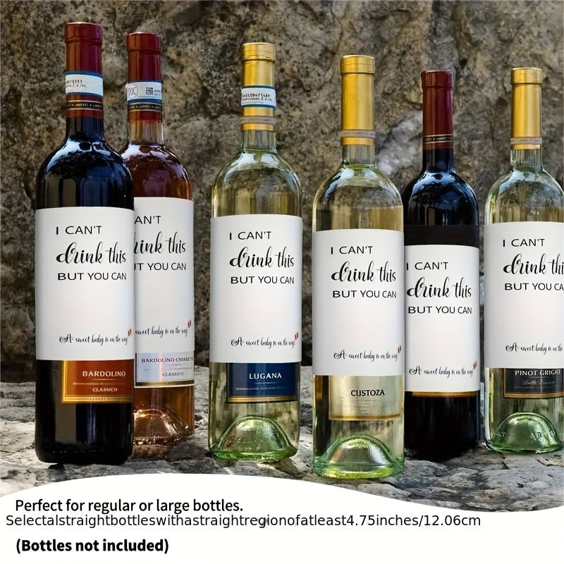 6pcs Funny Pregnancy Wine Labels, Perfect for Pregnancy Announcements
