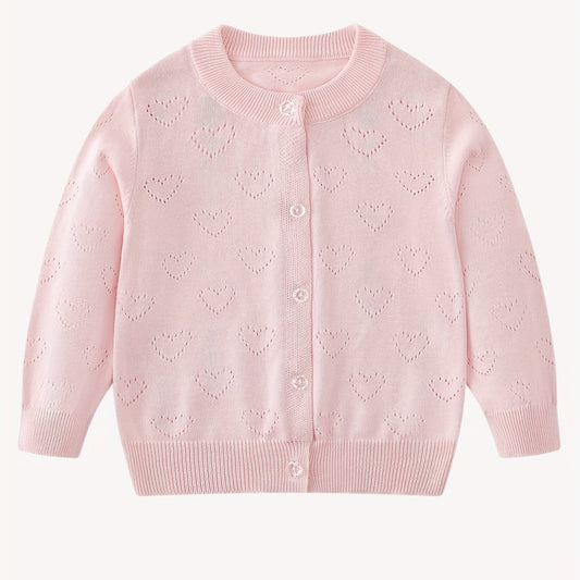 Girls Jacquard Button Down Knit Cardigan Top For Summer Night