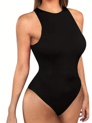 Sleeveless Crew Neck Bodysuit Sexy One Piece Bodysuit
