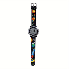 Cartoon Print Round Dial Silicone Watch Quartz Watch