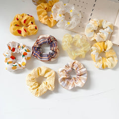 Silk Hair Scrunchies for Women Girls - Soft Fabric Scrunchie for Curly Hair