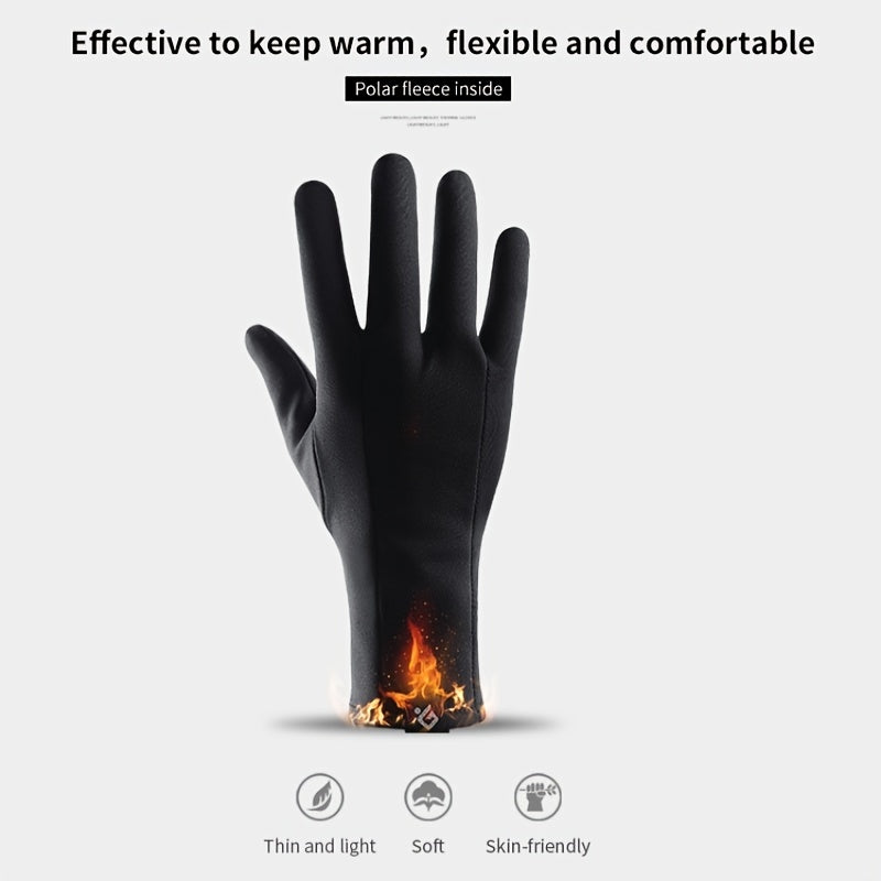 Warm Fleece Thermal Gloves for Outdoor Activities and Winter Sports
