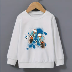 Canvas Shoes Pattern Kid's Sweatshirt Paint Splash Print Long Sleeve Top