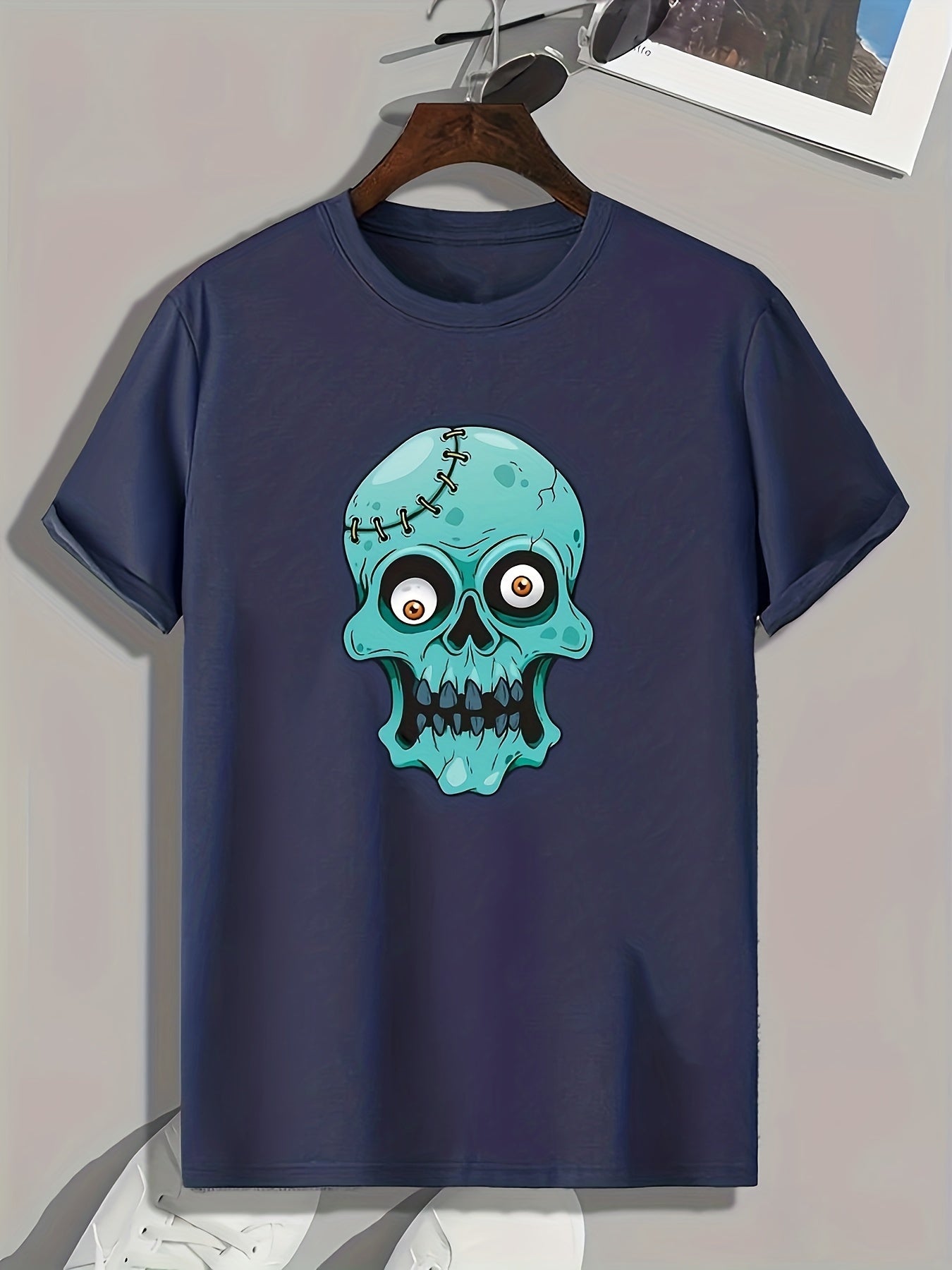 Cartoon Skull Print Men's Graphic T shirt Casual Comfy Tees For Summer