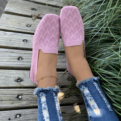 Women's Geometric Braided Flat Shoes Slip On Soft Sole Casual Outdoor Shoes