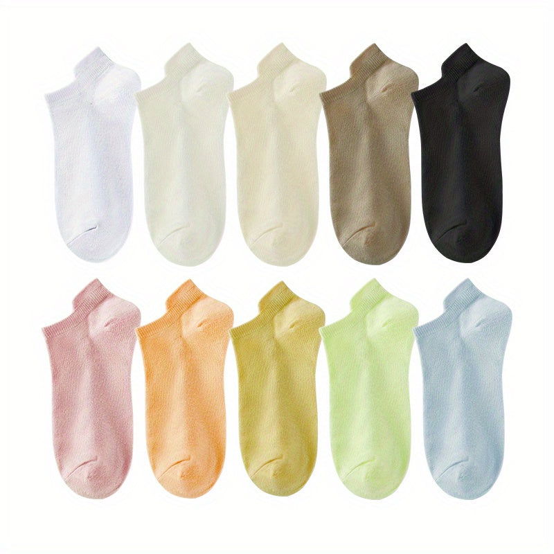 10 Pairs Candy Ankle Socks Low Cut Women's Stockings