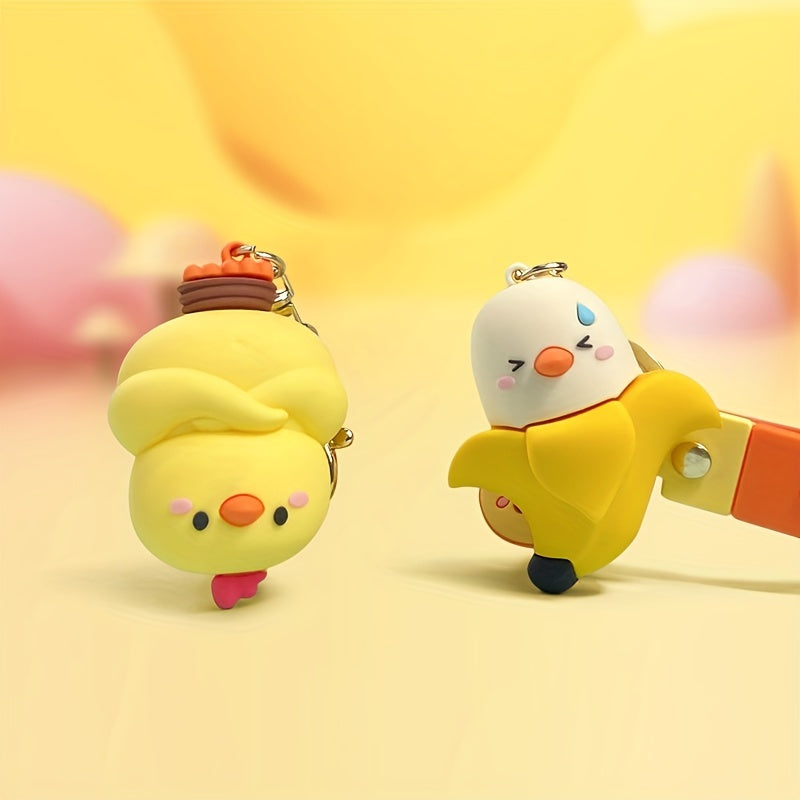 Cartoon Chicken Dll Keychain Bag Car Key Pendant Halloween Gift