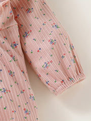 Infant Girl's Floral Print Romper Long Sleeve Bodysuit