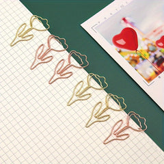 100pcs Flower Paper Clip Special Shaped Creative Pin Cartoon Paper Clip