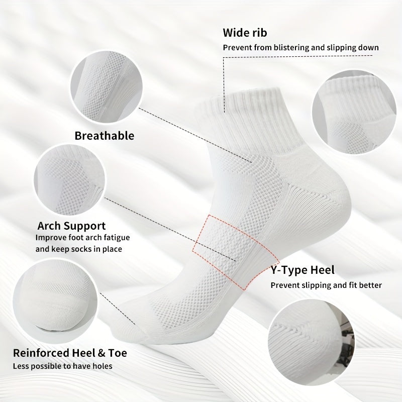5 Pairs Athletic Cotton Socks for Running Training Daily Use